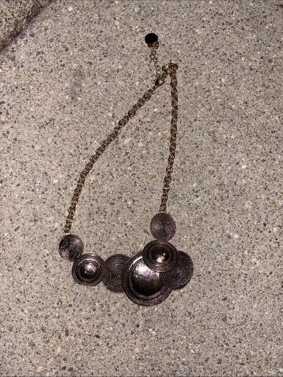 Jewelry - 5-Statement Bronze-Tone Circle Disc Necklace - Women Jewelry